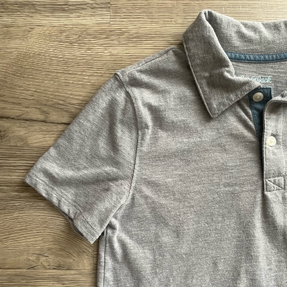 3/$30 | Cat & Jack | Gray Polo with Blue Trim Detail | Boys M (8-10) - Picture 8 of 9